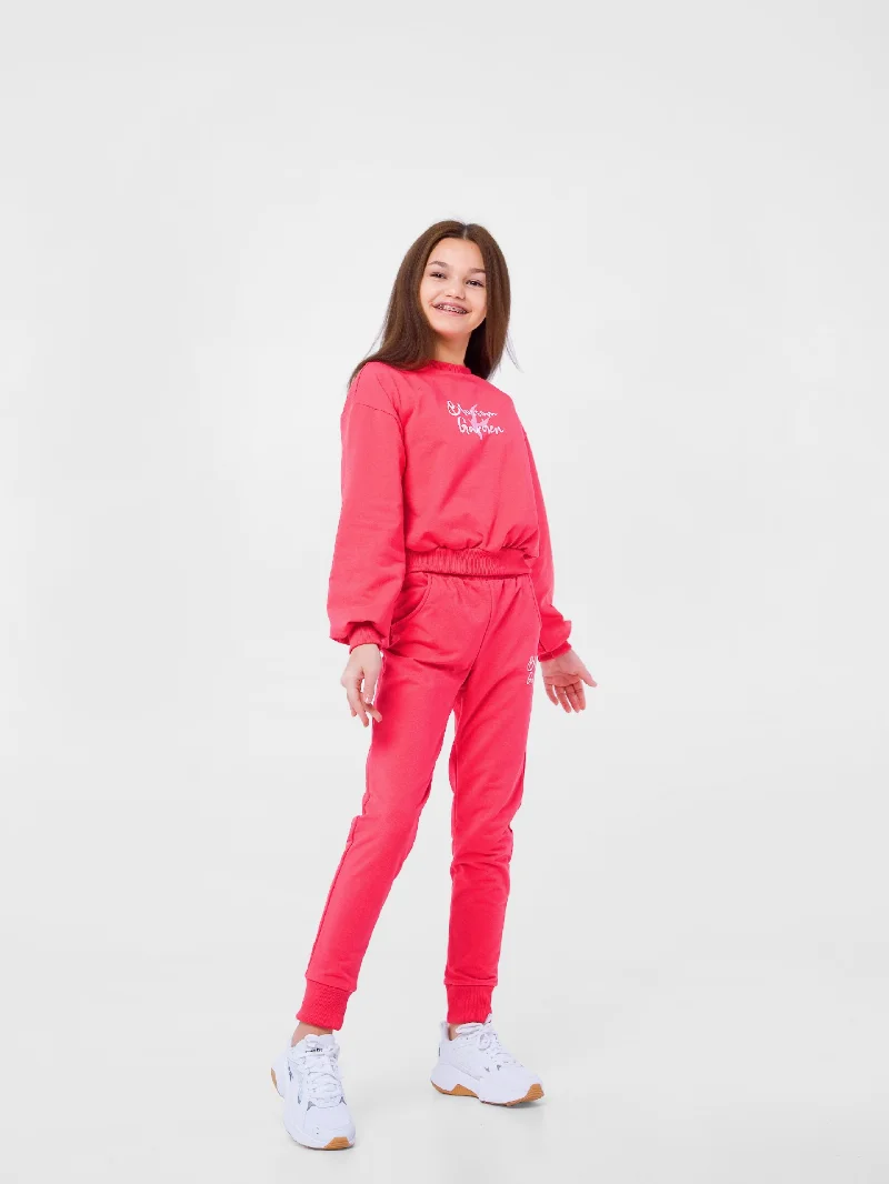 Sweatshirt 116509 Blooming garden raspberry