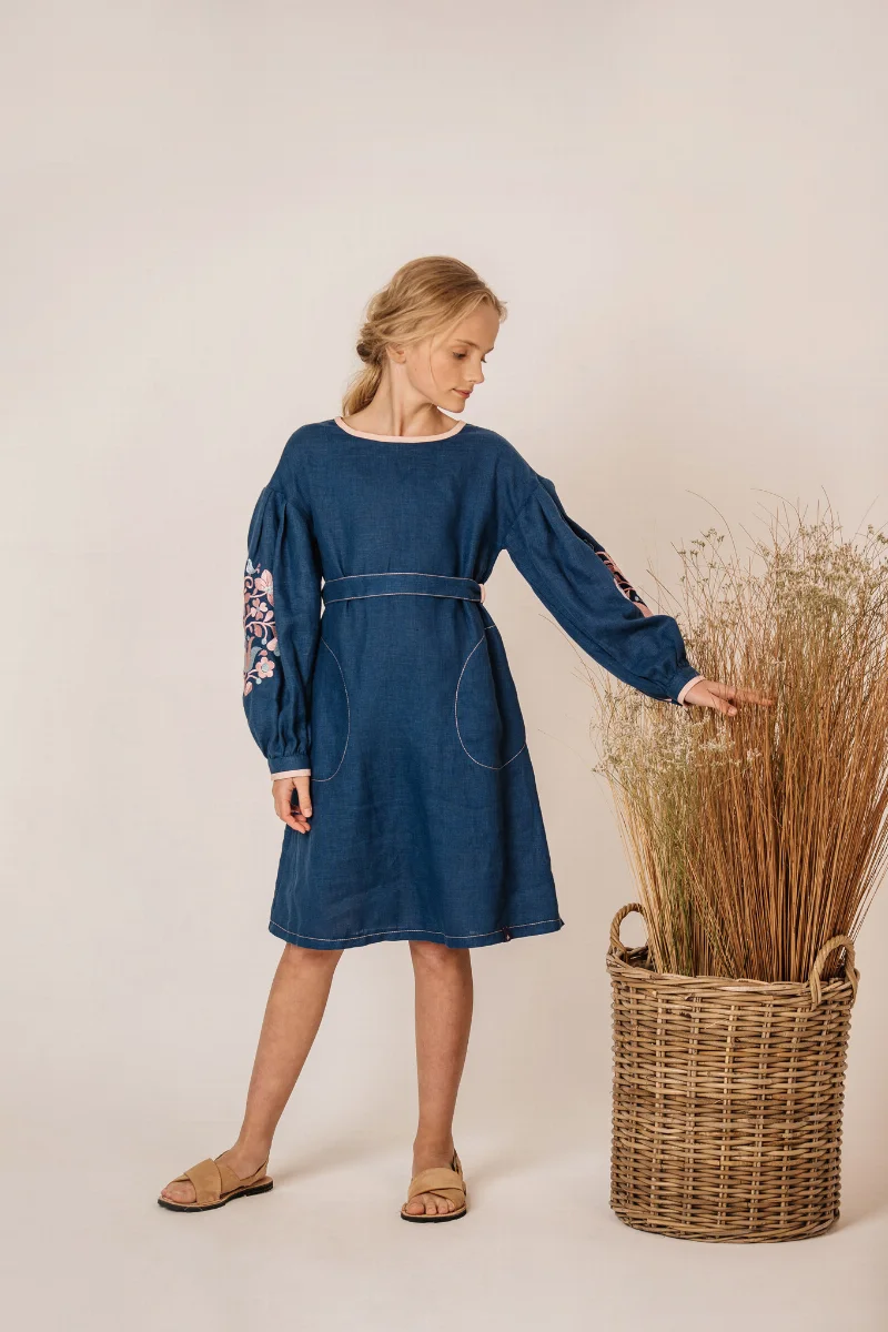 Embroidery dress Malva pink