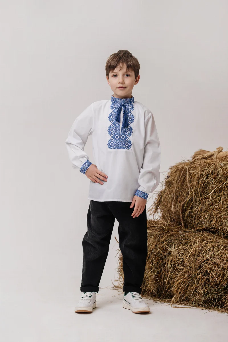 Вишиванка Добриня синя Бавовна\\полієстер
