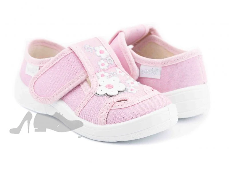Textile shoes 268-600 Mila light pink, flowers
