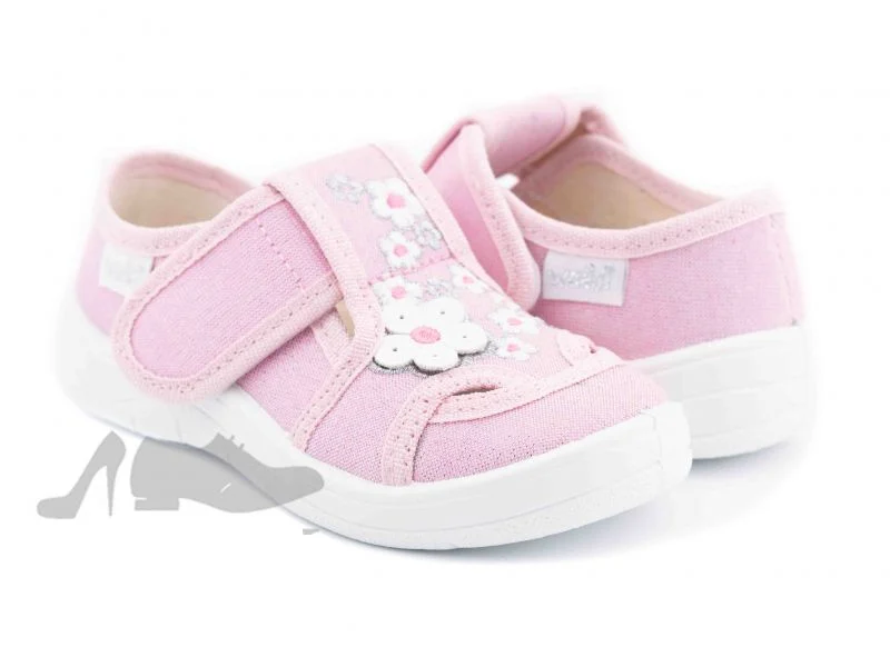 Textile shoes 268-600 Mila light pink, flowers