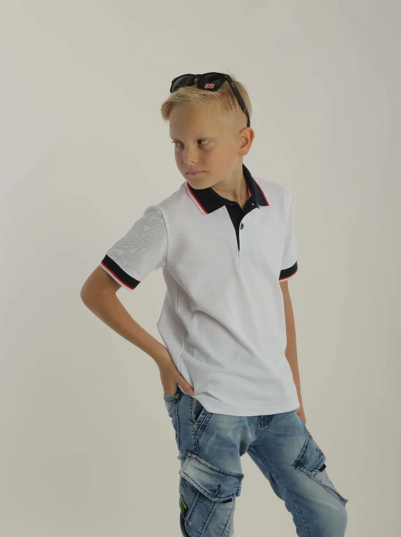Футболка поло WHITE3 MD KR біла