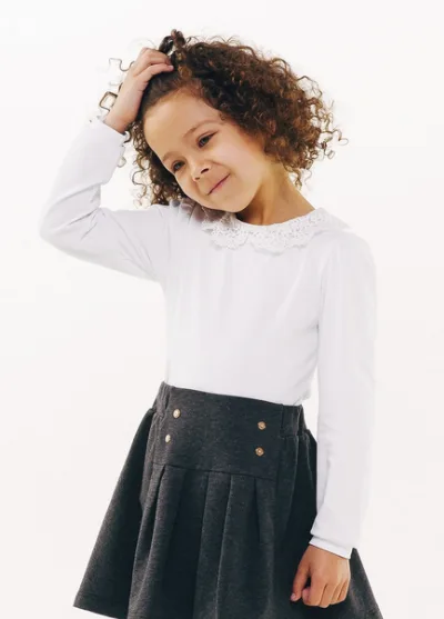 School skirt 120237 dark grey melange knit