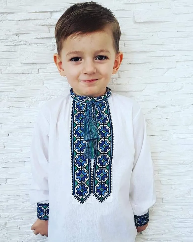 Вишиванка Гуцул синя