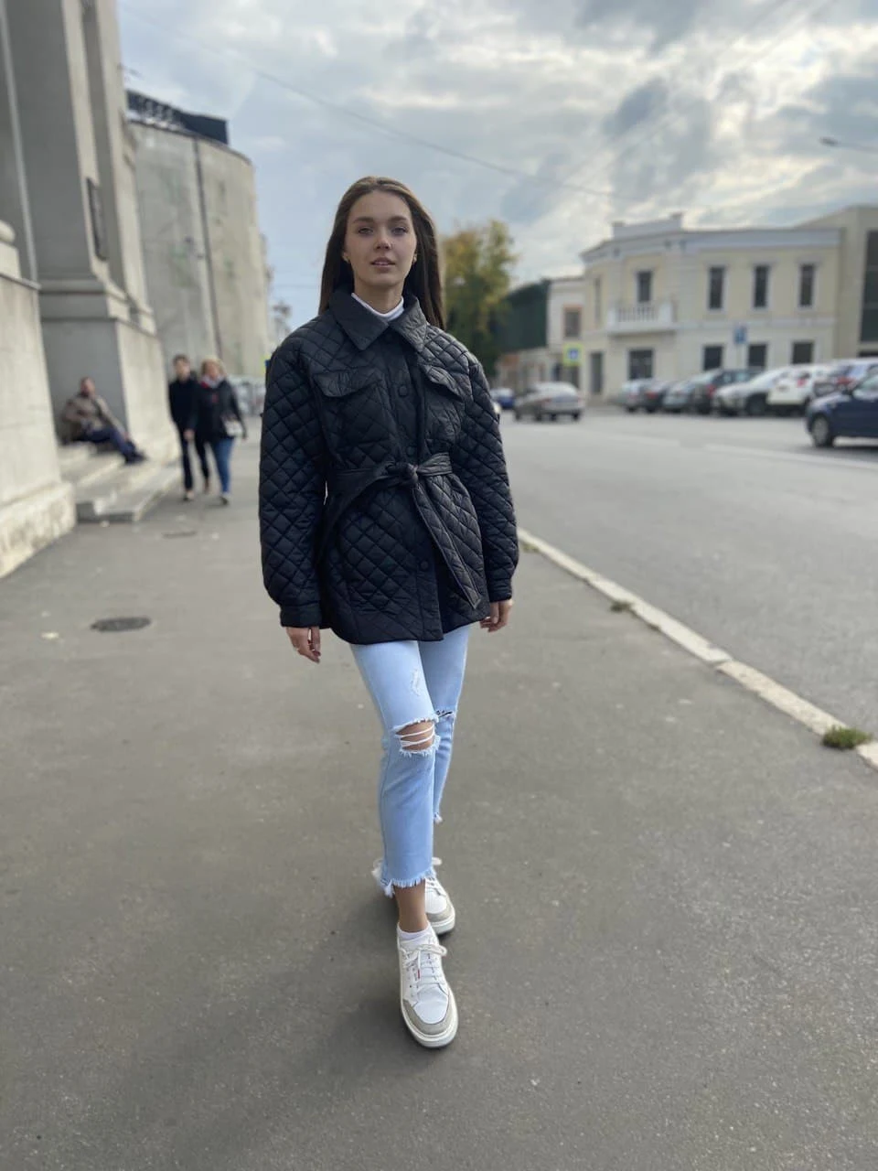 Куртка стьобана 392 чорна