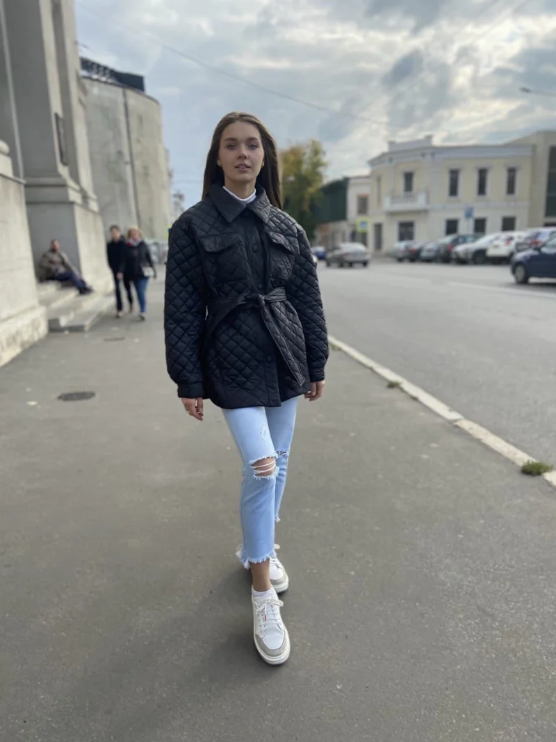 Куртка стьобана 392 чорна