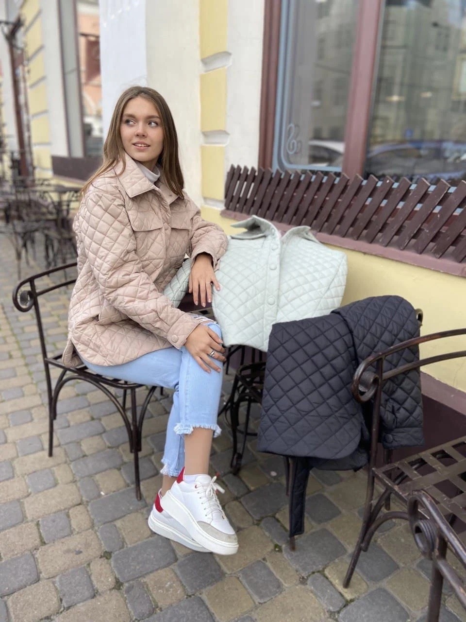 Куртка стьобана 392 В КОЛЬОРІ - МЯТА !!!