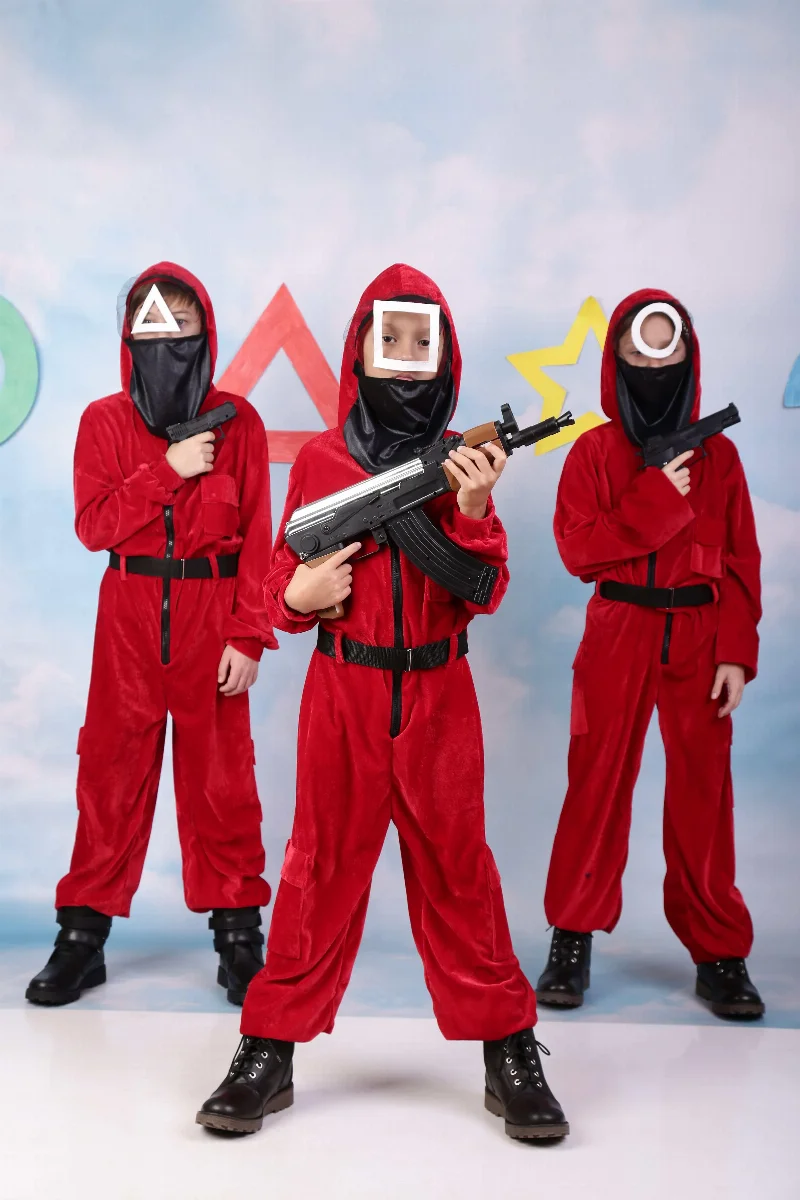 Squid Game Carnival Costume: Red Guard Uniform