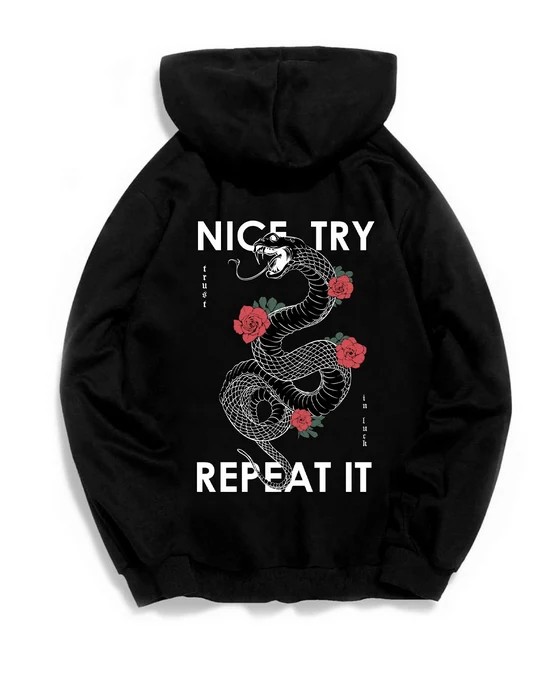 Худі 106-8 Nice try repeat it на флісі