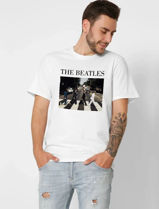 Футболка 101-3 The Beatles біла