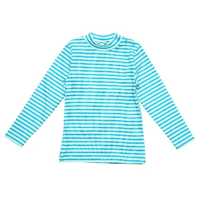 Turquoise Striped Turtleneck 2015703
