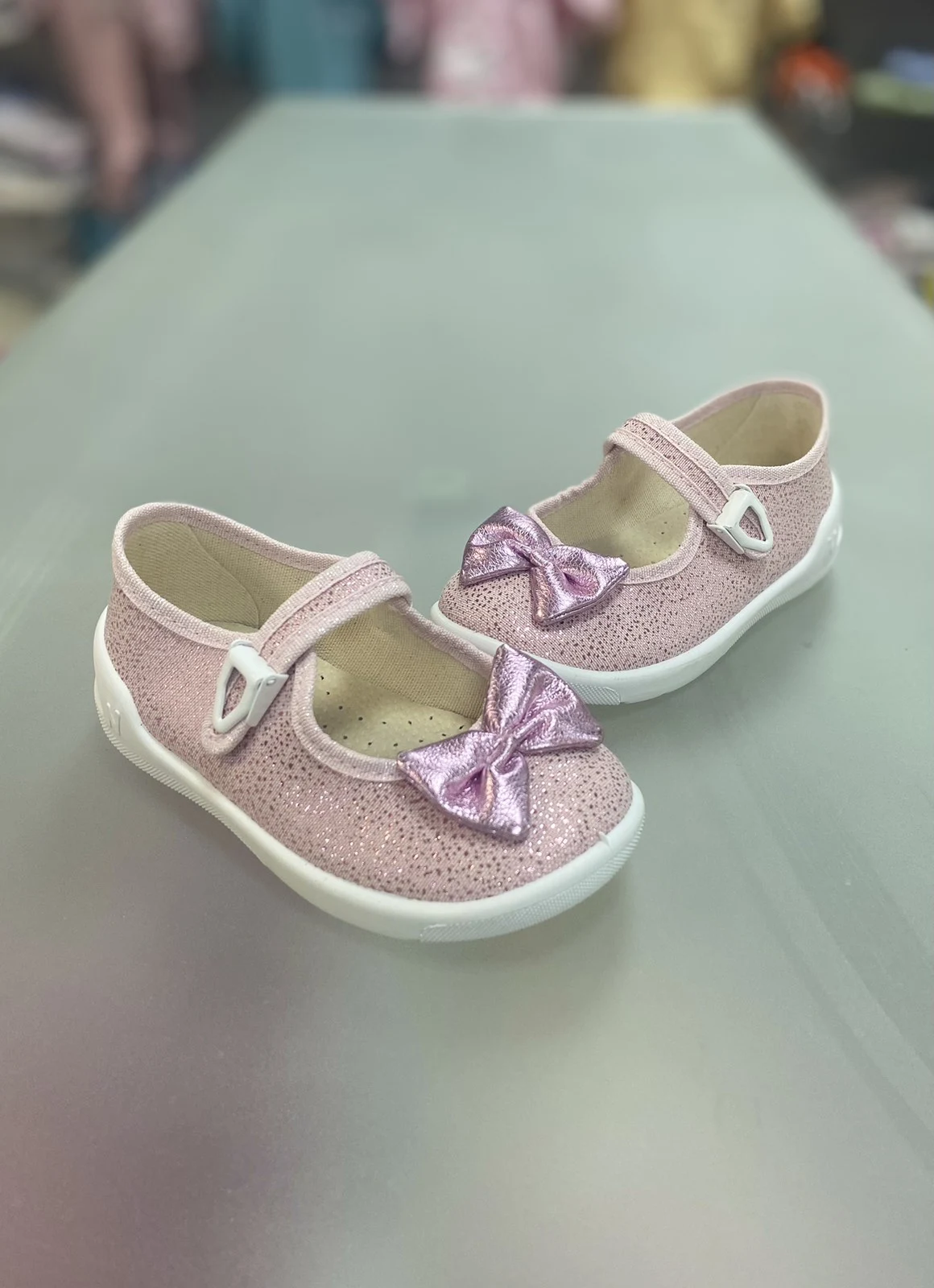 Ketty textile slippers with a pink bow 279-715