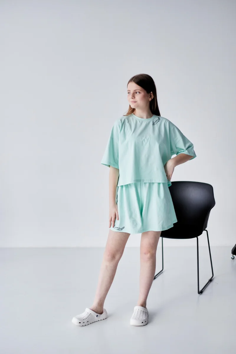 T-shirt and shorts set 'Free' mint
