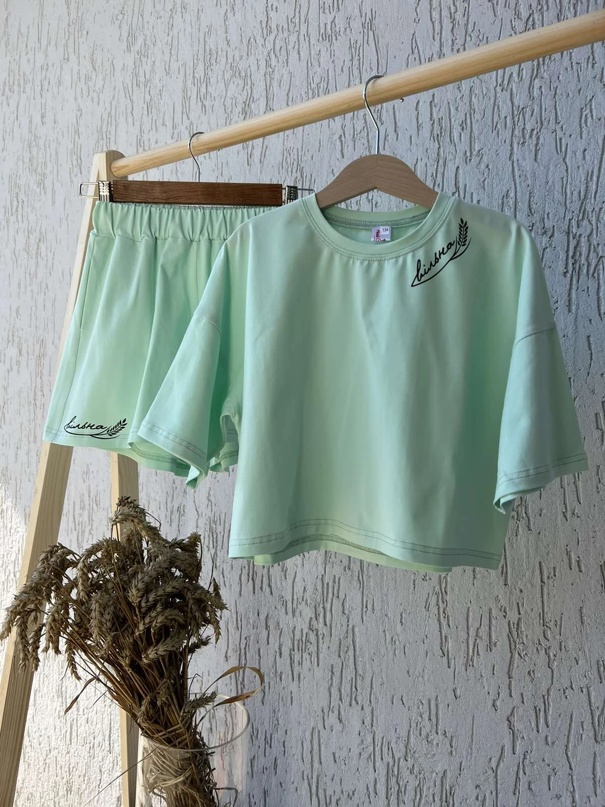 T-shirt and shorts set 'Free' mint