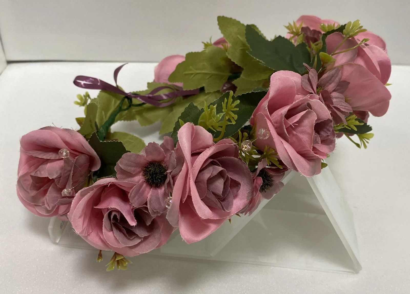Handmade hoop 022 Pink powdered roses