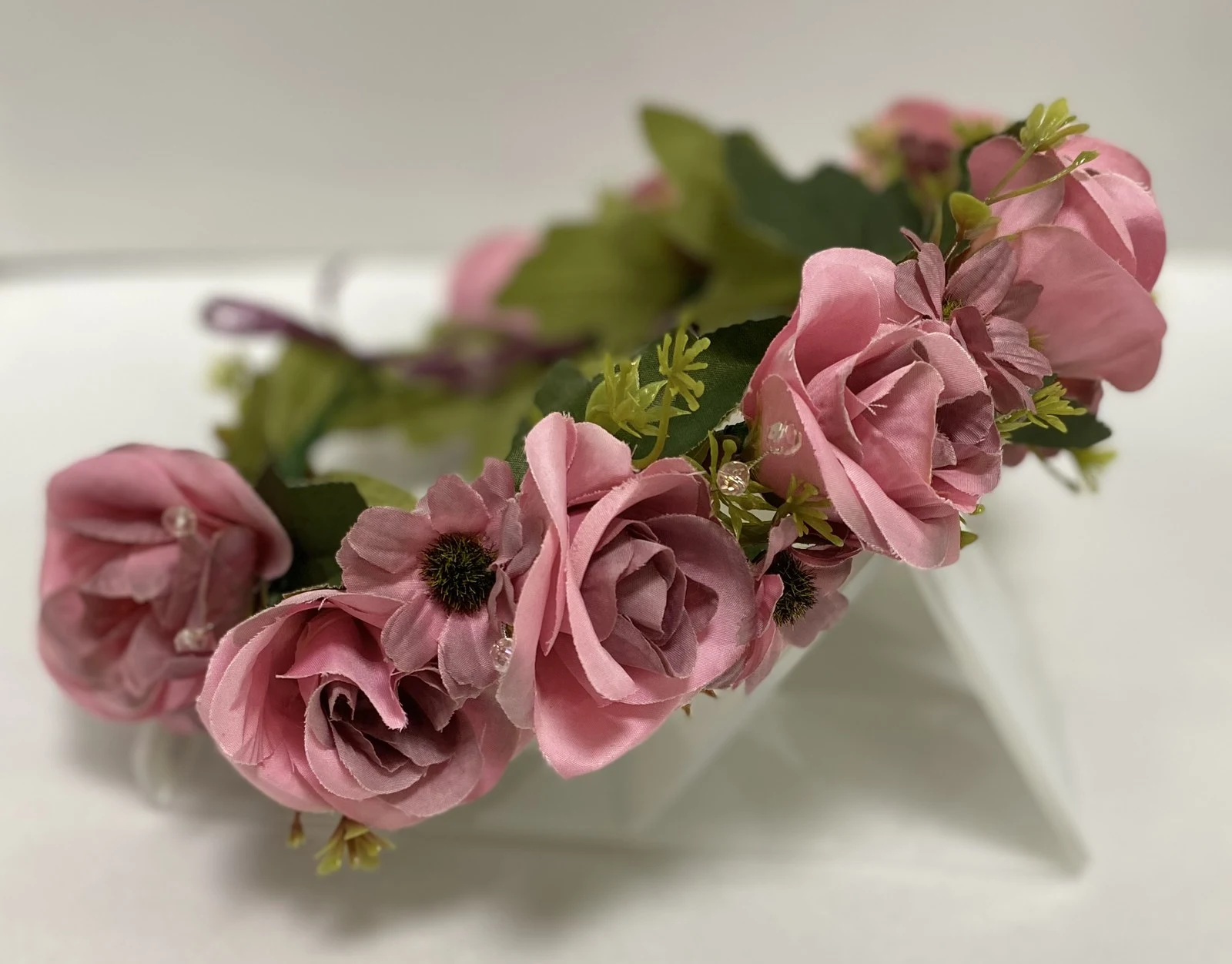 Handmade hoop 022 Pink powdered roses