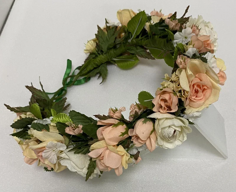 Handmade hoop 026 Roses ivory peach