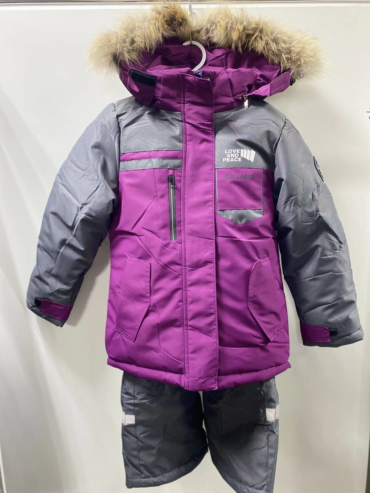 Winter Set L-2415 (jacket and bib overalls) purple