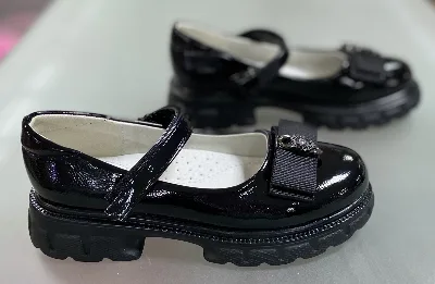 Black patent leather school shoes 8851-10