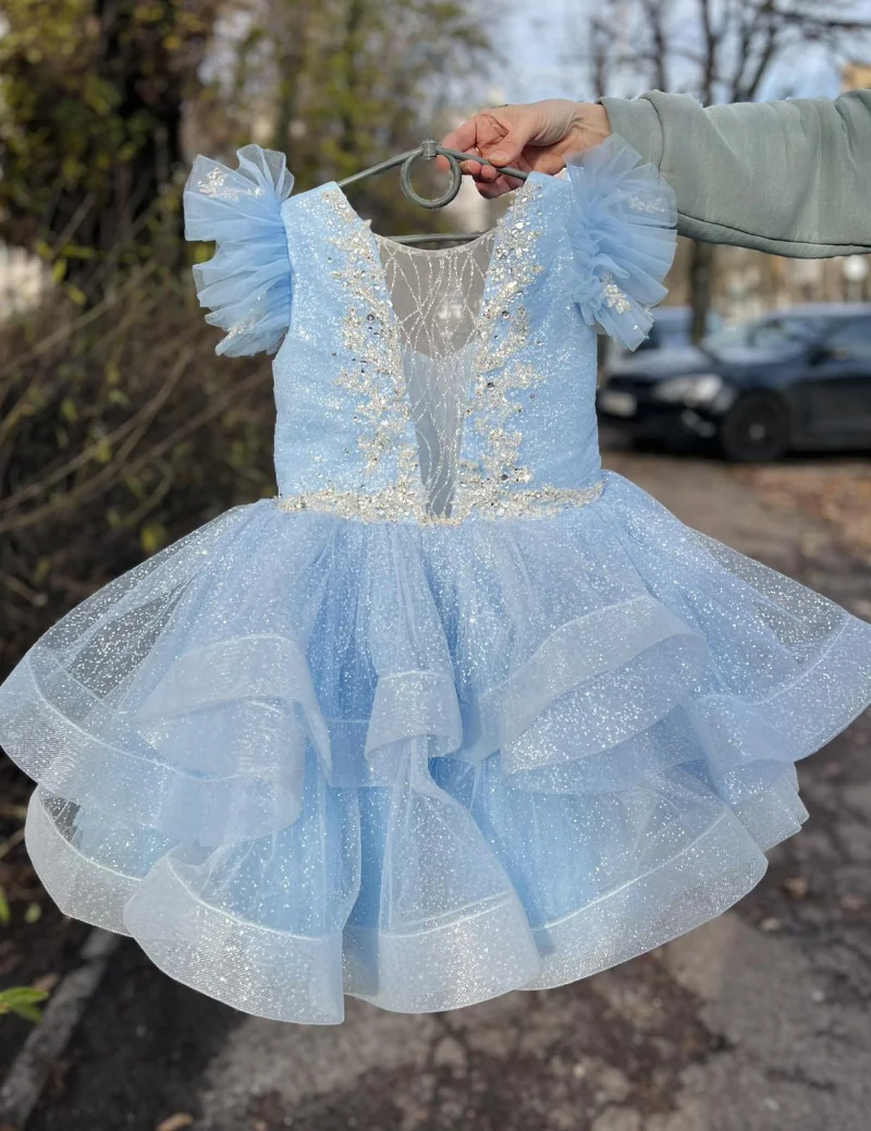 Нарядна сукня Блиск блакитна Сніжинка Лялька
