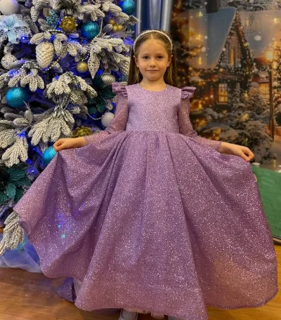 Ball gown lavender glitter