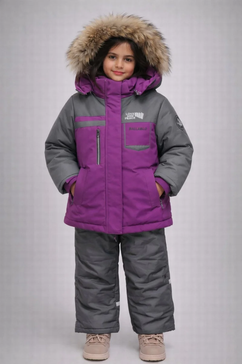 Winter Set L-2415 (jacket and bib overalls) purple