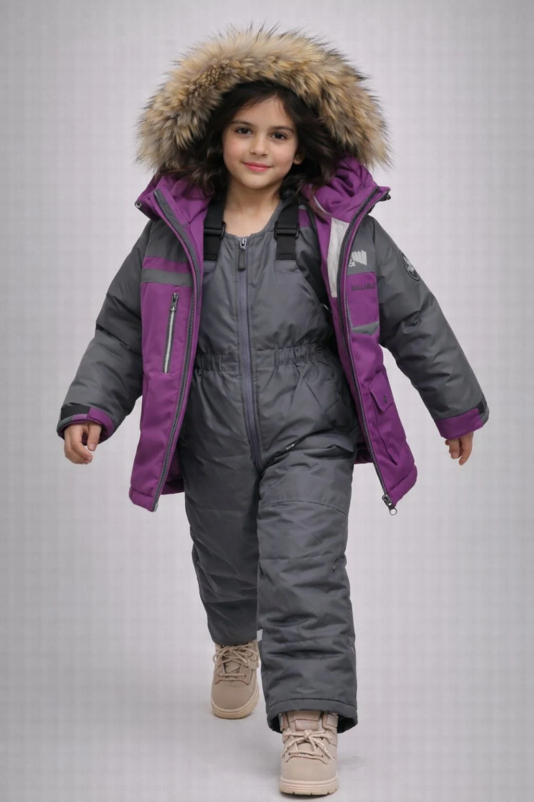 Winter Set L-2415 (jacket and bib overalls) purple