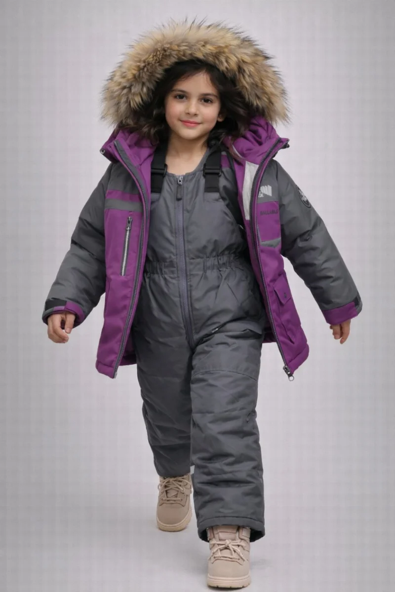Winter Set L-2415 (jacket and bib overalls) purple