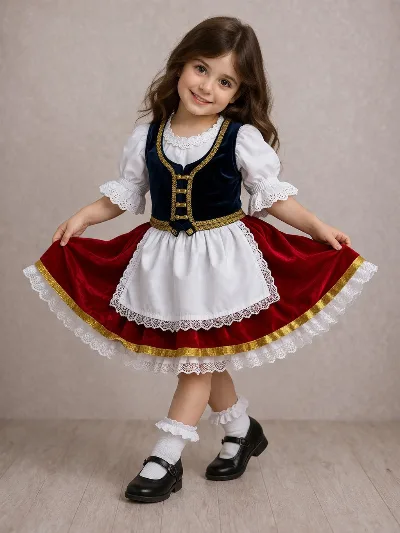 Italian Girl Burgundy Costume