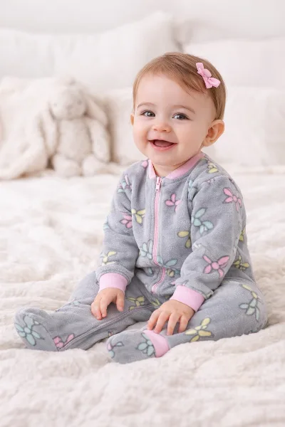 Fleece Jumpsuit Grey+Pink 1518263sshr