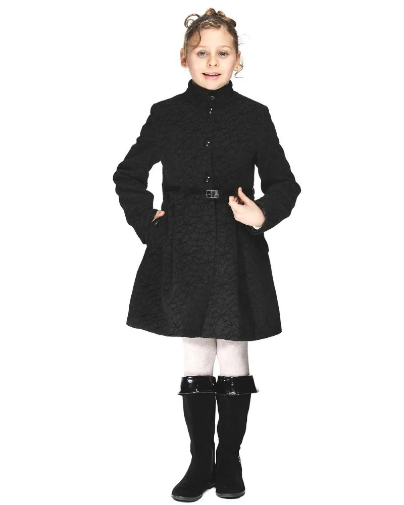 Coat for girl D-083 black print