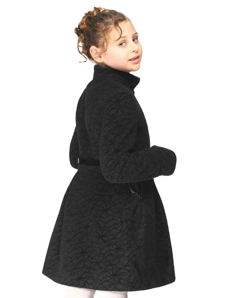 Coat for girl D-083 black print