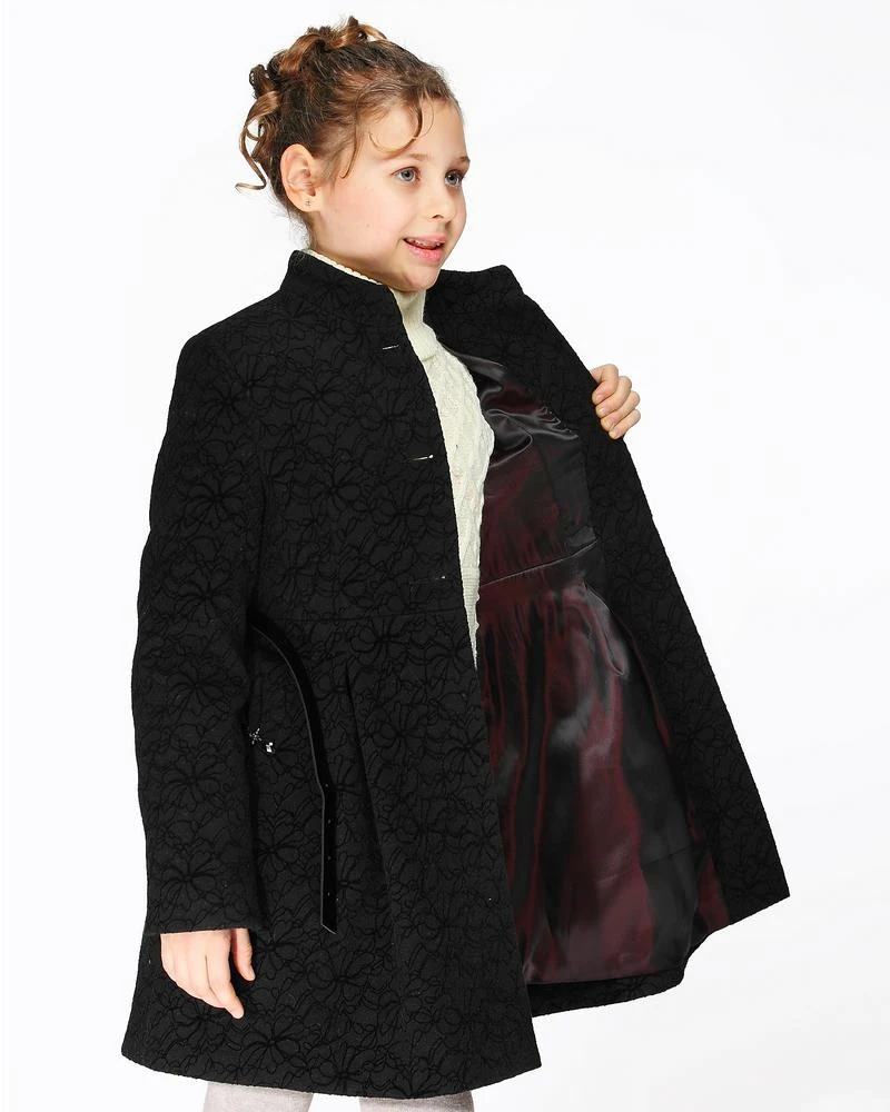 Coat for girl D-083 black print