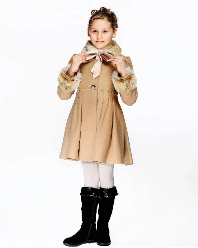 Girls' Demi-season Coat D079 Beige