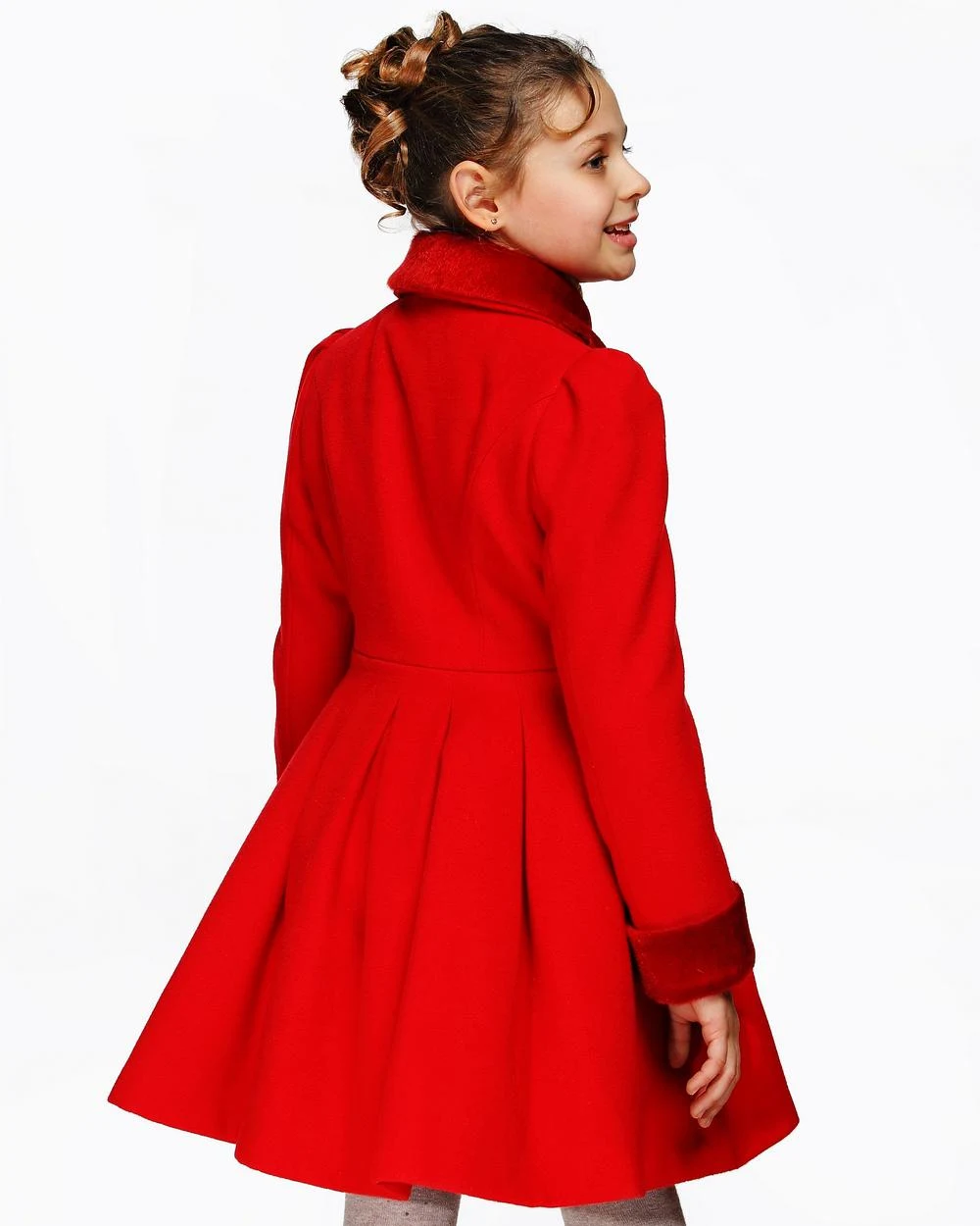 Light overcoat for the girl D079 red