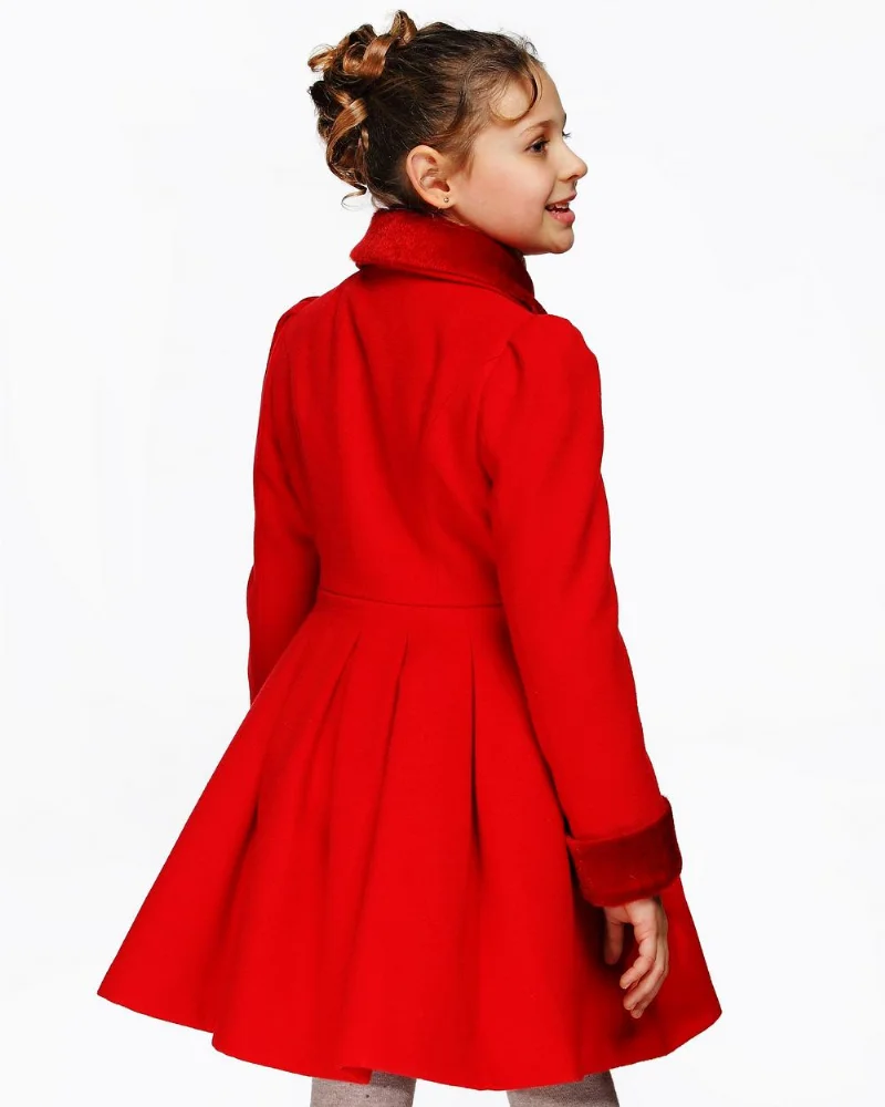 Light overcoat for the girl D079 red
