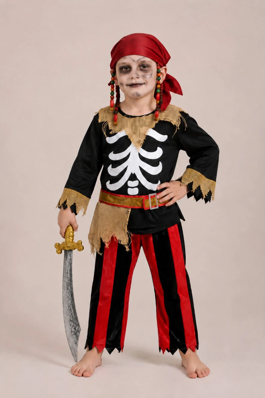 Skeleton (Zombie, Pirate) Carnival Costume for Boys