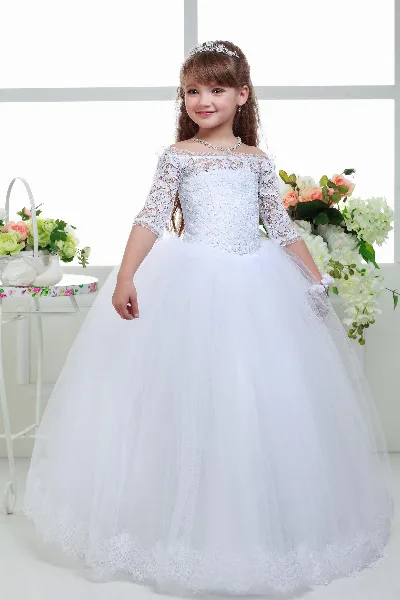 Elegant dress for the girl 8707 white