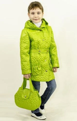 Demi-season jacket for girls Laura with a handbag