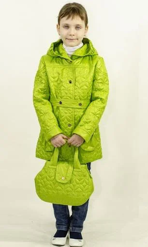 Demi-season jacket for girls Laura with a handbag
