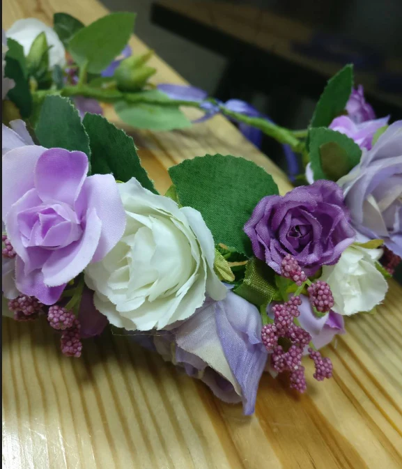 Elegant wreath for a girl Lilac roses