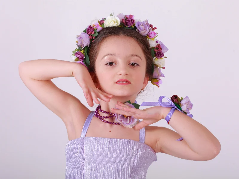 Elegant wreath for a girl Lilac roses
