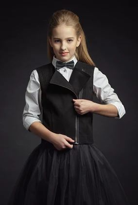 School vest with a zipper 9535 black