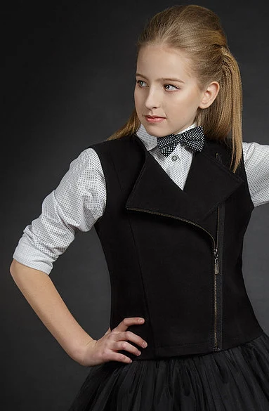 School vest with a zipper 9535 black