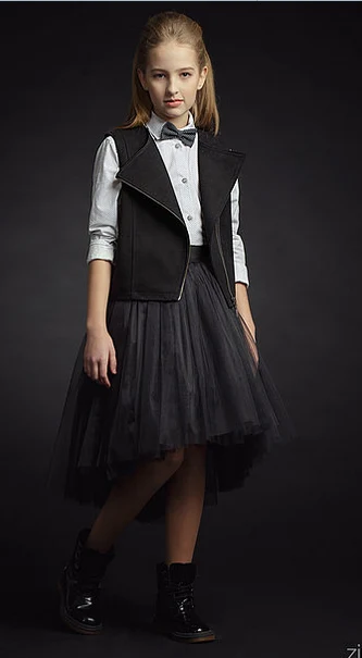 School vest with a zipper 9535 black