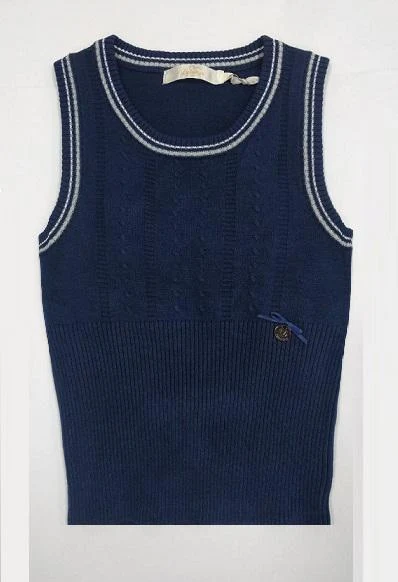 The vest for the girl knitted 26969 blue
