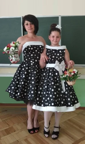 Сукня Family look Стиляги M1707 Горох-бант
