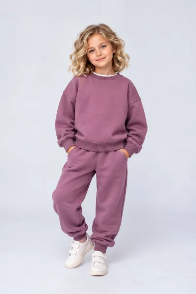 Insulated Girls' Sweatshirt in Twilight Orchid 1798 HART