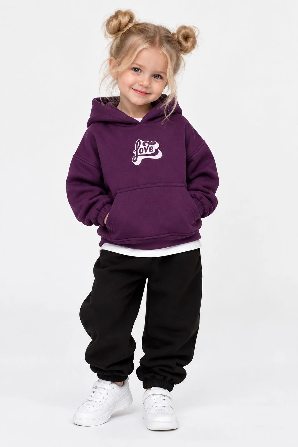 Girl's Insulated Hoodie LOVE Spicy Plum 1080 HART