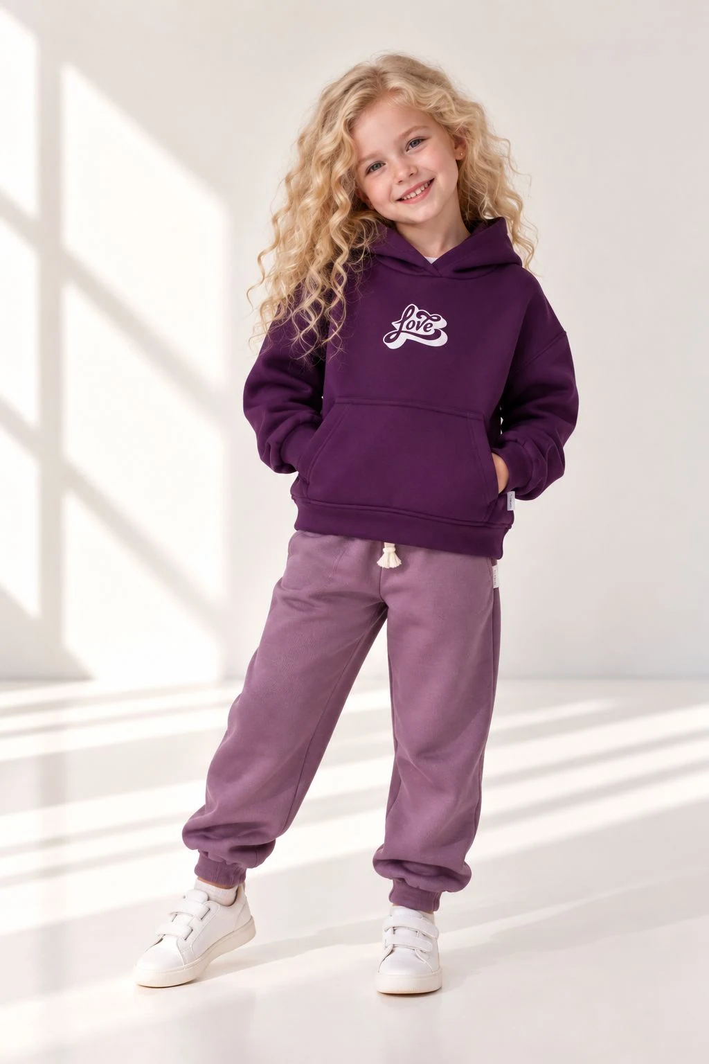 Girl's Insulated Hoodie LOVE Spicy Plum 1080 HART